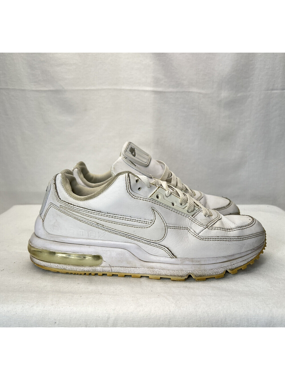 Nike Air Max Running Shoes White 316376-111 Low Top Lace Up Sneakers Men's 10